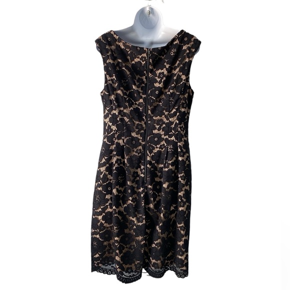 Vince Camuto Black Lace Overlay Sleeveless Sheath dress size 12 - Picture 2 of 14
